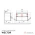 Комплект тумба с раковиной Raval Wector 90 см подвесная белая (Wct.01.90/P/W/MD)