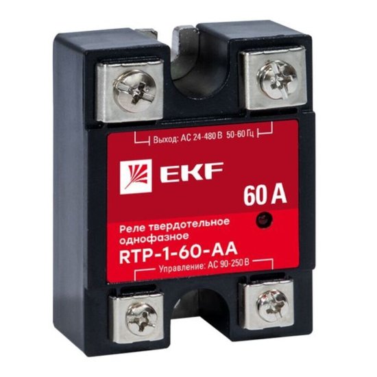 Реле твердотельное EKF PROxima RTP (rtp-1-60-aa) однофазное 480 В 60 А тип AC