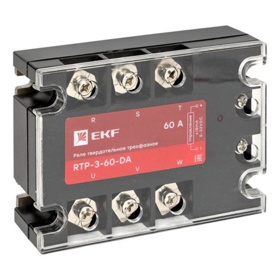 Реле твердотельное EKF PROxima RTP (rtp-3-60-da) трехфазное 480 В 60 А тип AC