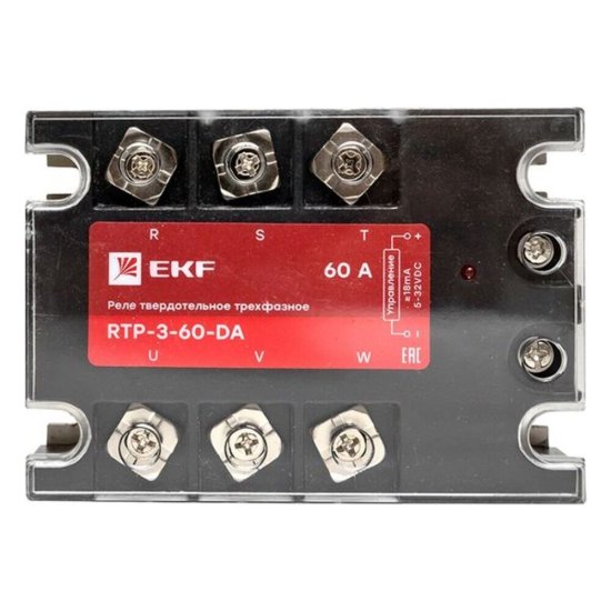 Реле твердотельное EKF PROxima RTP трехфазное 480 В 60 А тип AC (rtp-3-60-da)