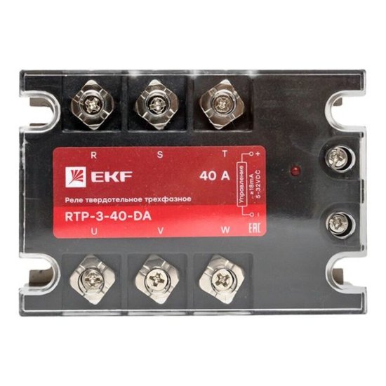 Реле твердотельное EKF PROxima RTP трехфазное 480 В 40 А тип AC (rtp-3-40-da)