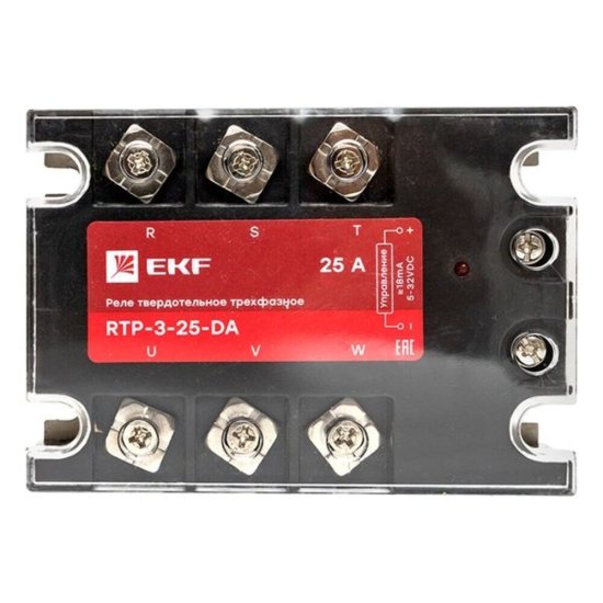 Реле твердотельное EKF PROxima RTP трехфазное 480 В 25 А тип AC (rtp-3-25-da)
