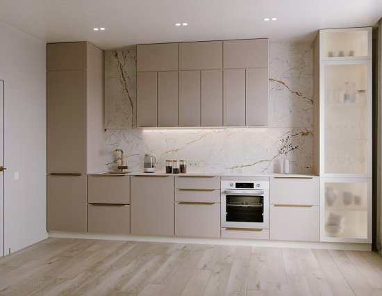 Фасад кухонного шкафа Онега Кашемир 39.7x102.1 см KONSENSA ЛДСП цвет бежевый