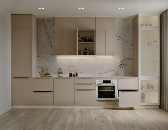 Фасад кухонного шкафа Онега Кашемир 39.7x102.1 см KONSENSA ЛДСП цвет бежевый