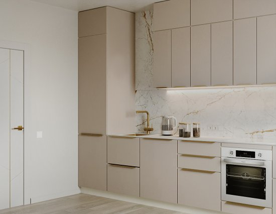 Фасад кухонного шкафа Онега Кашемир 39.7x102.1 см KONSENSA ЛДСП цвет бежевый