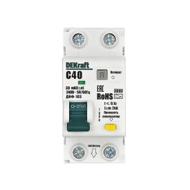 Автомат дифференциальный Dekraft ДИФ-103 40А 1P+N тип A 30 мА 6 кА (16351DEK)