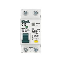 Автомат дифференциальный Dekraft ДИФ-103 10А 1P+N тип AC 30 мА 6 кА (16310DEK)