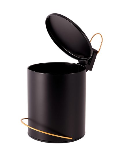 Бак для мусора блэк 5 литров черный/золотой металл