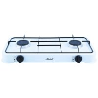 Двухконфорочная настольная плита газовая Atlanta ATH-1803 white