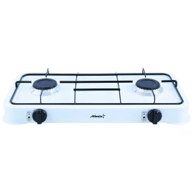 Двухконфорочная настольная плита газовая Atlanta ATH-1803 white