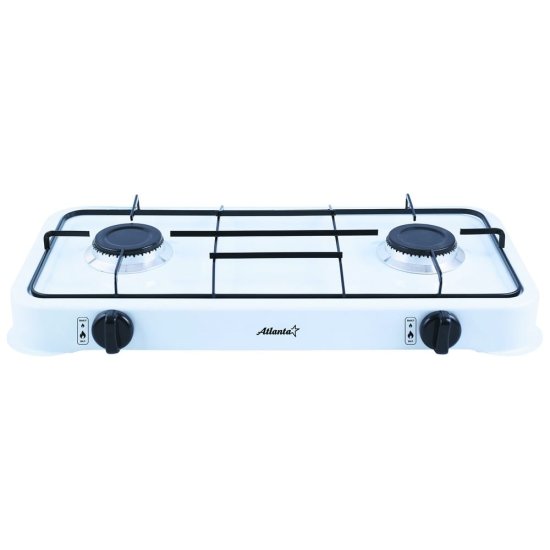 Двухконфорочная настольная плита газовая Atlanta ATH-1803 white