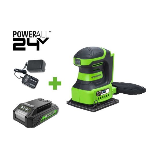 Плоская шлифовальная машина GreenWorks G24SS14