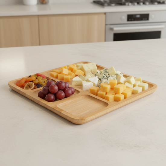 Менажница 4 отсека Vidage 21833 SQ бамбук цвет бежевый