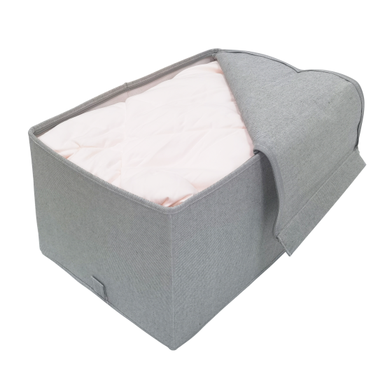 Коробка для хранения с крышкой KONSENSA 34.5x51.5x29 см полиэстер цвет серый