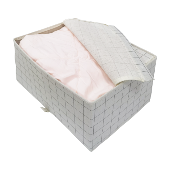 Коробка для хранения с крышкой KONSENSA 54.5x38.5x29 см полиэстер цвет разноцветный
