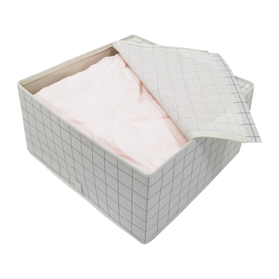 Коробка для хранения с крышкой KONSENSA 54.5x51.5x29 см полиэстер цвет разноцветный