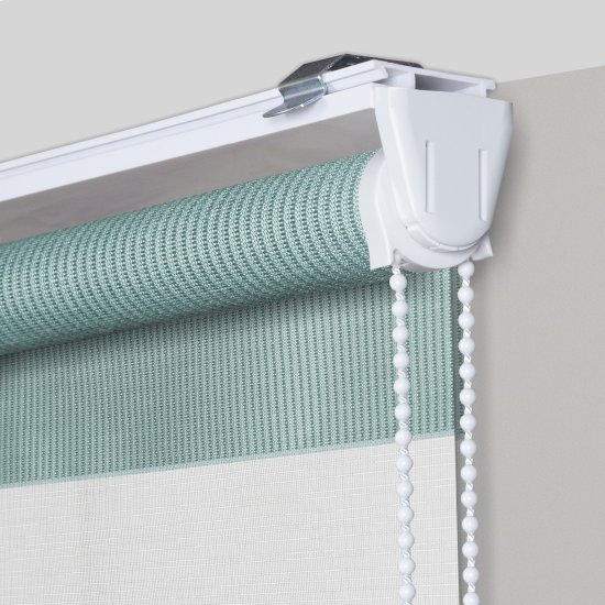 Штора рулонная день-ночь Петер 55x160 см бирюзовая