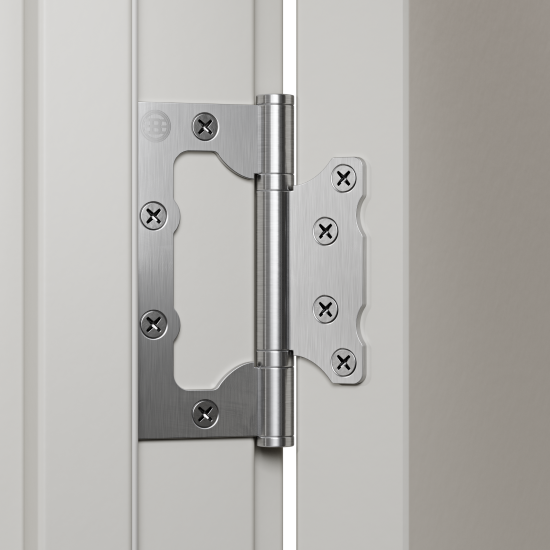 Дверь межкомнатная глухая с замком и петлями в комплекте Ларго 4 90x210 см эмаль цвет тепло-серый