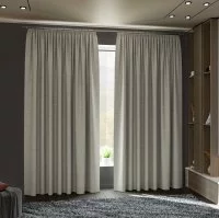 Комплект штор на ленте блэкаут Miamoza Nola 150x250 см цвет серо-бежевый