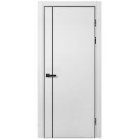 Дверь межкомнатная глухая Борно 56 90x220 см ПЭТ цвет серый с замком и петлями