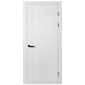 Дверь межкомнатная глухая Борно 56 90x220 см ПЭТ цвет серый с замком и петлями
