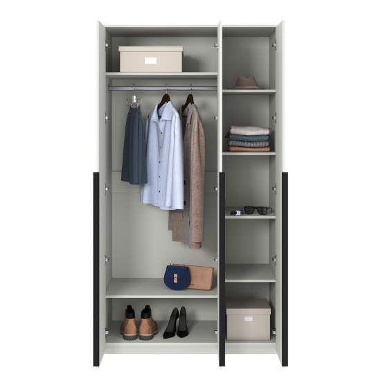 Шкаф распашной Бергамо с 3 дверями 120x220x60 см ЛДСП цвет белый