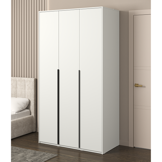 Шкаф распашной Бергамо с 3 дверями 120x220x60 см ЛДСП цвет белый