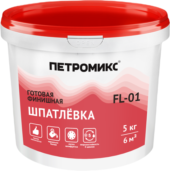 Шпаклевка финишная полимерная Петромикс FL-01 5 кг