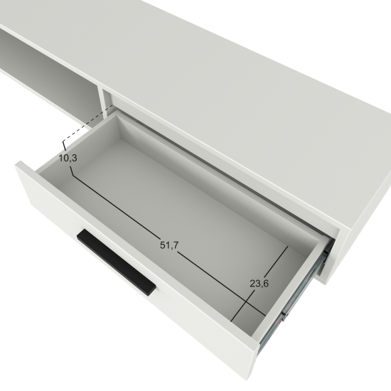 Тумба под телевизор Лион 150х20х30 см ЛДСП цвет белый