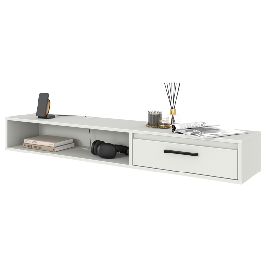 Тумба под телевизор Лион 150х20х30 см ЛДСП цвет белый