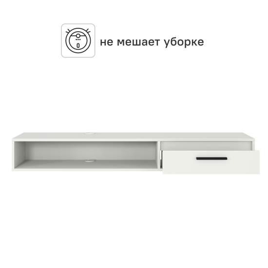 Тумба под телевизор Лион 150х20х30 см ЛДСП цвет белый