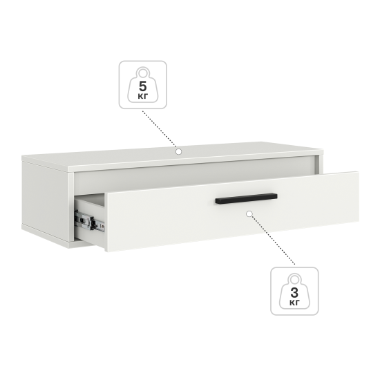 Консоль Лион 80х20х30 см ЛДСП цвет белый