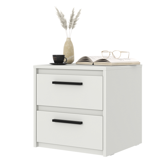 Тумба прикроватная Лион 2 ящика 45х44.5х41.6 см ЛДСП цвет белый
