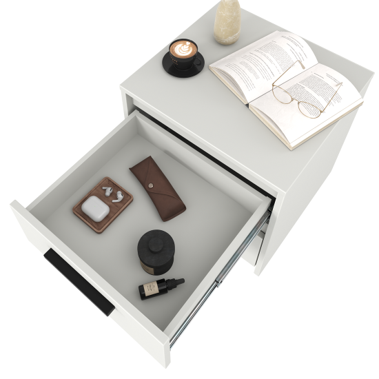 Тумба прикроватная Лион 2 ящика 45х44.5х41.6 см ЛДСП цвет белый