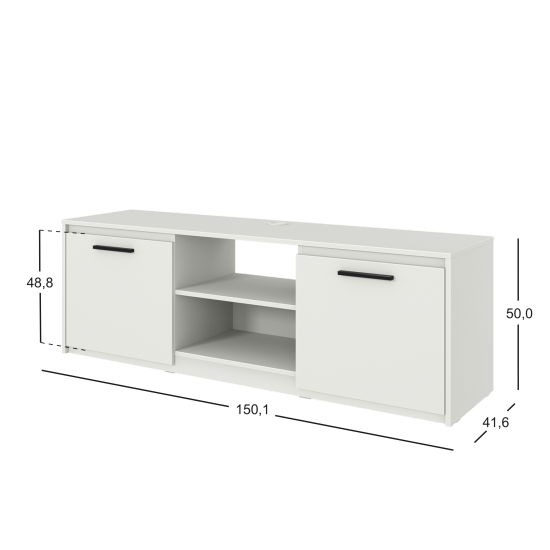 Тумба под телевизор Лион 150х50х41.6 см ЛДСП цвет белый