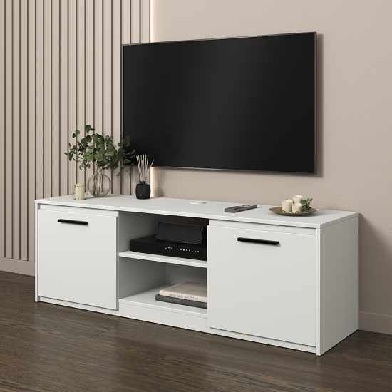 Тумба под телевизор Лион 150х50х41.6 см ЛДСП цвет белый