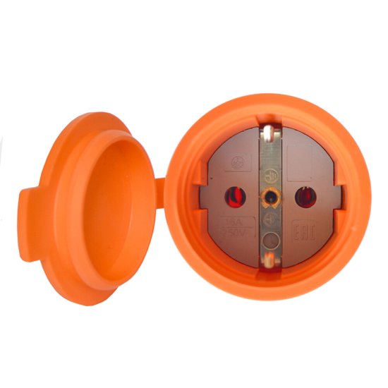 Розетка UNIVersal 16 А 250 В UNIVersal с заглушкой оранжевая (3038)