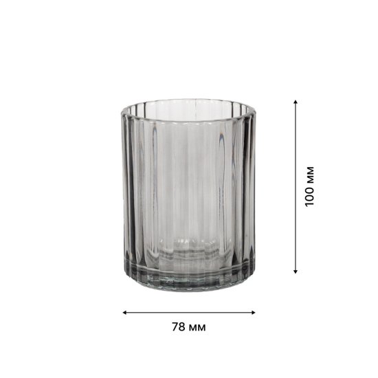 Стакан для ванной Fora Smoky Topaz настольный стекло черный (FOR-GLASS-ST044)