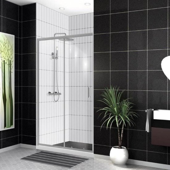 Душевая дверь раздвижная стекло прозрачное BelBagno Uno 125х185 см профиль хром (UNO-BF-1-125-C-Cr)
