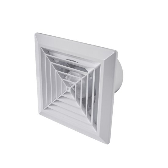 Вентилятор осевой Эвент К с антимоскитной сеткой 160х160 мм d100 мм белый
