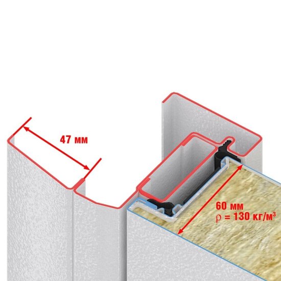 Дверь техническая DoorHan ДТ-60 глухая левая серый RAL 7035 980х2050 мм