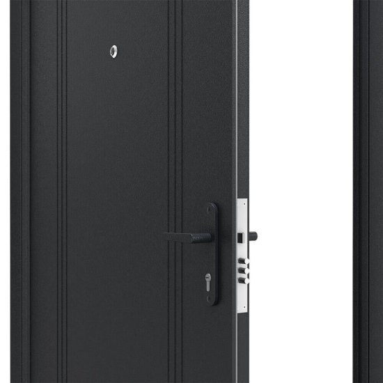 Дверь входная DoorHan Эко левая серый букле - серый букле 880х2050 мм