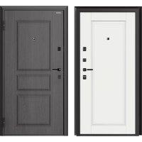 Дверь входная DoorHan Премиум Квадро левая вуддуб графит - малибу белый 880х2050 мм