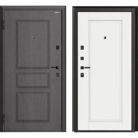 Дверь входная DoorHan Премиум Квадро левая вуддуб графит - малибу белый 880х2050 мм