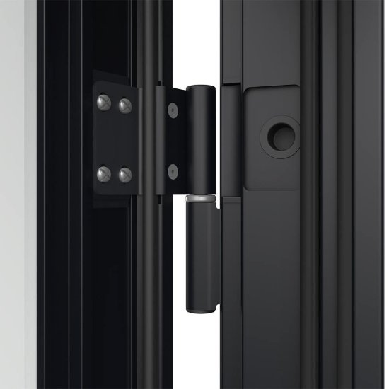 Дверь входная DoorHan Премиум Квадро левая вуддуб графит - малибу белый с зеркалом 980х2050 мм