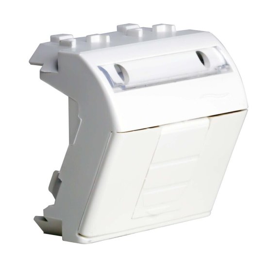 Розетка для кабель-канала компьютерная DKC Brava белая RJ45 1 модуль (76655B)