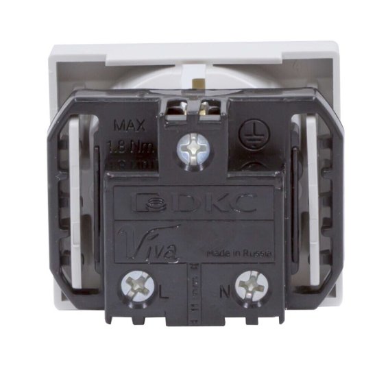 Розетка для кабель-канала DKC Viva серая со шторками 2 модуля (45025DIY)