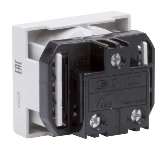 Розетка для кабель-канала DKC Viva серая со шторками 2 модуля (45025DIY)