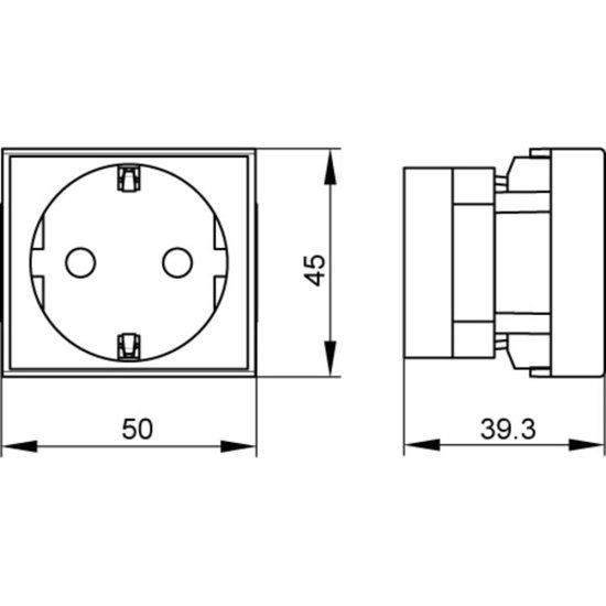 Розетка для кабель-канала DKC Viva серая со шторками 2 модуля (45025DIY)