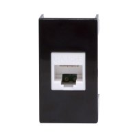 Розетка для кабель-канала компьютерная DKC Viva черная RJ45 2 модуля (45238)
